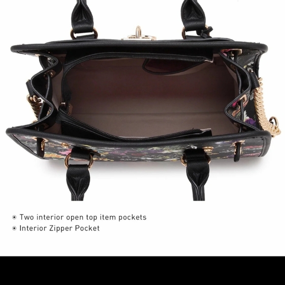 Matching Floral Satchel Handbag & Wallet Set by Dasein - Picture 10 of 12